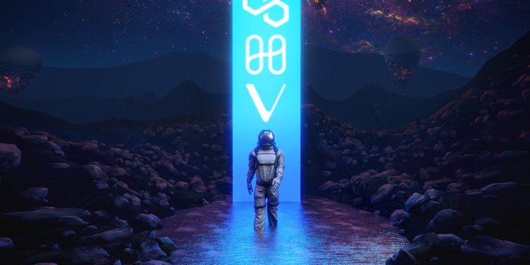 3D illustration of an astronaut, standing on the surface of an alien planet