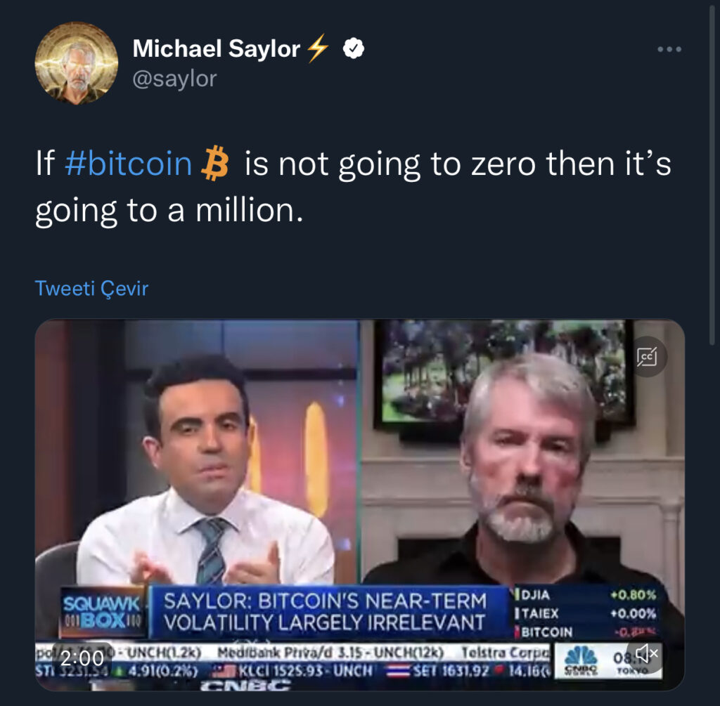 MicroStrategy CEO'su ve Bitcoin savunucusu Michael Saylor.