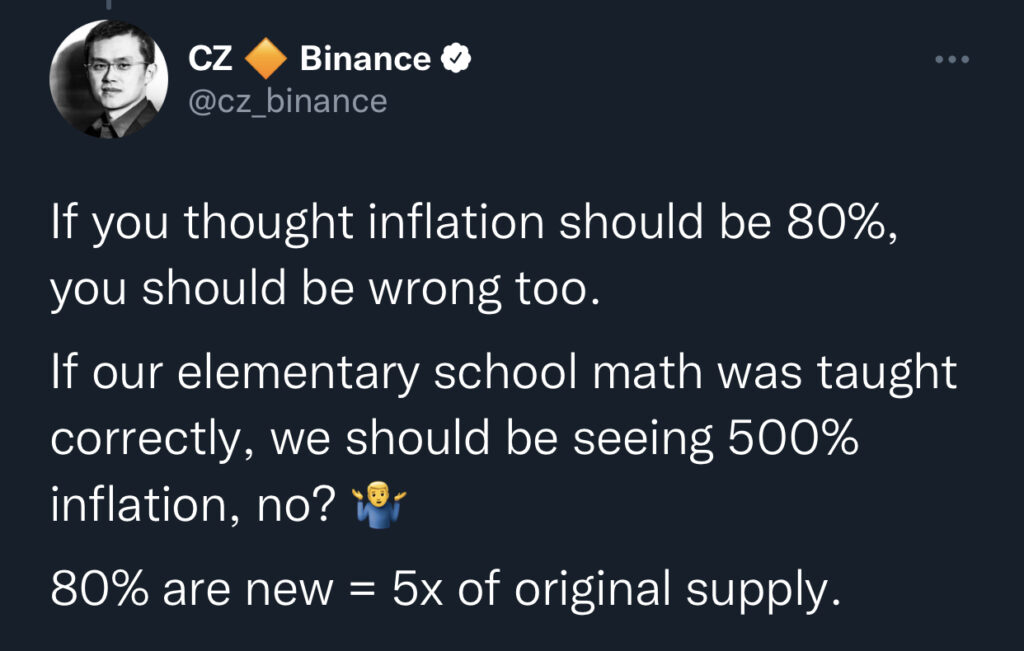 Binance CEO’su CZ, Açıklanan Enflasyon Oranını Düşük Buluyor! 