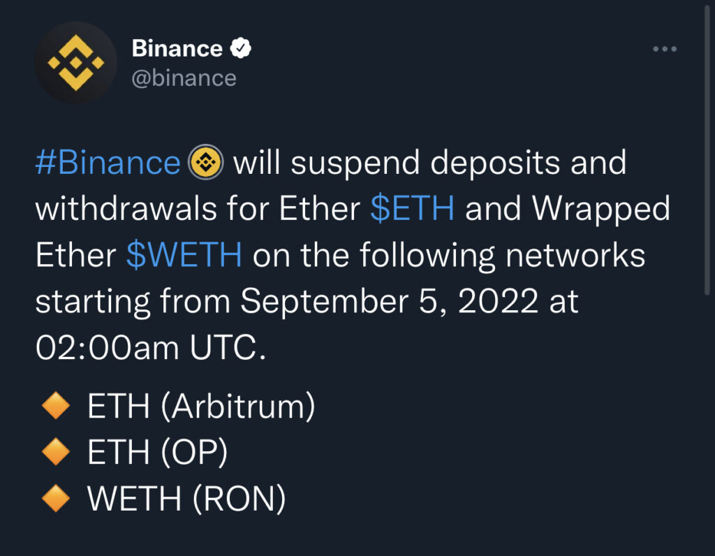 Binance, Ethereum (ETH) Çekimlerini Bu Gece Durduruyor!