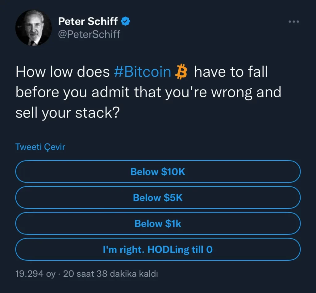 Peter Schiff 2023 İçin Bitcoin Fiyat Tahmini Yaptı, Alay Konusu Oldu