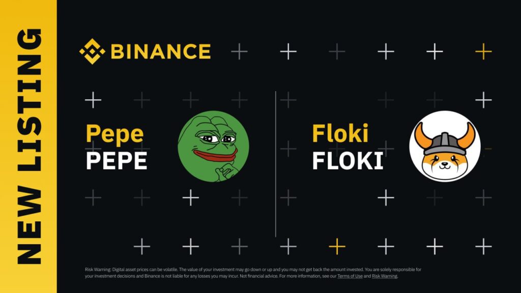 Kripto para borsası Binance, PEPE ve FLOKI listeliyor. Duyurunun ardından memecoin'ler %60'ın üzerinde arttı.