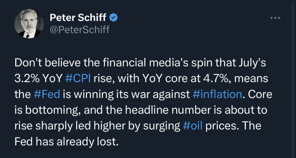 Peter Schiff, Enflasyon Hakkında Konuştu: “Fed Kaybetti”