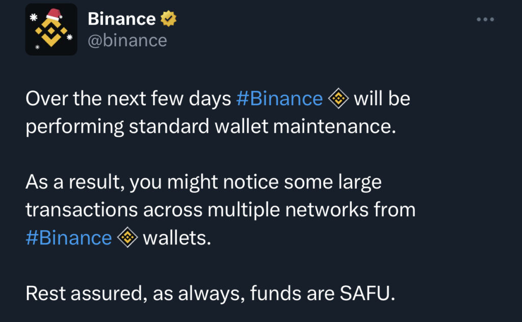 Binance Borsasından Cüzdan Bakımı Duyurusu