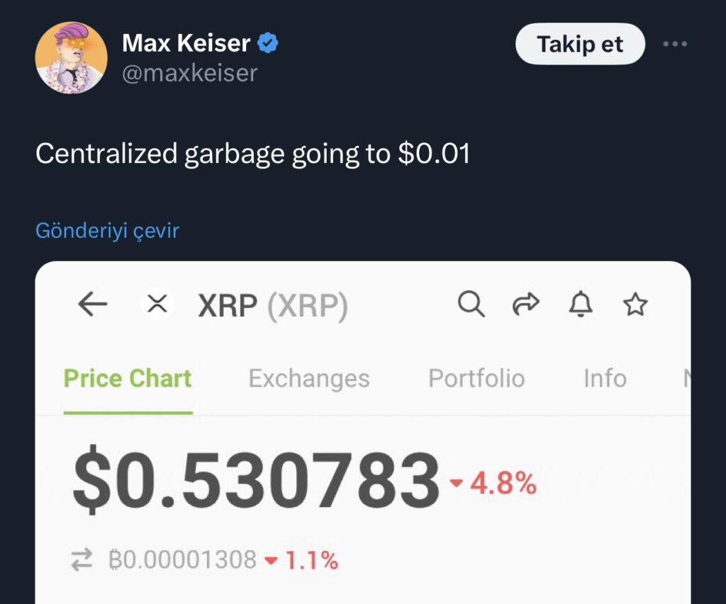 Max Keiser, XRP'nin 0,01 Dolara Düşmesini Bekliyor